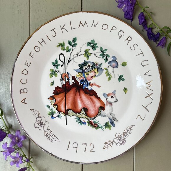 Other - Vtg Collectible Decorative Plate Girl with Goat Little Boo Peep 1972 Signed MCW